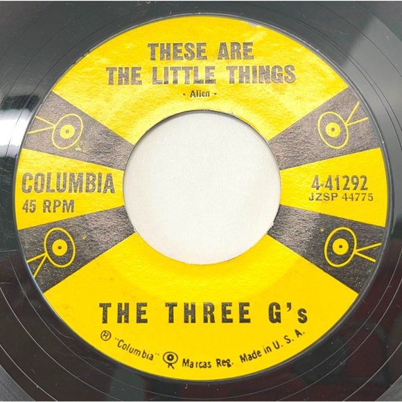 The Three G's Wonder / These are the Little Things 45 Vinyl Pop Record Columbia - Picture 2 of 4